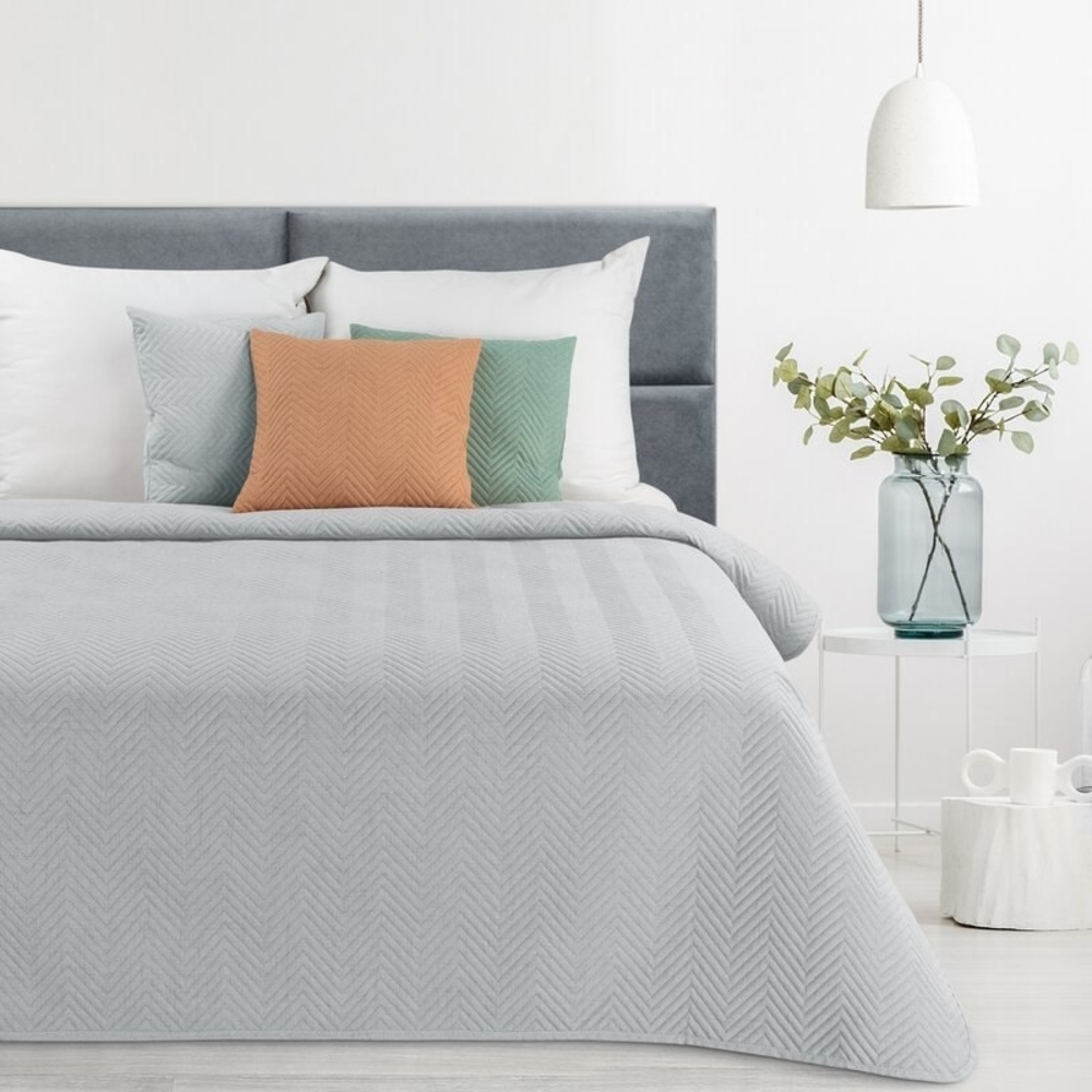 Tagesdecke Decke Lein-Optik 3 silber 170X210 cm Bild 1