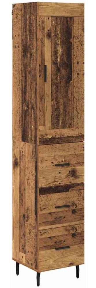 vidaXL Highboard Altholz 34,5 x 34 x 180 cm Holzwerkstoff 3415782 Bild 1