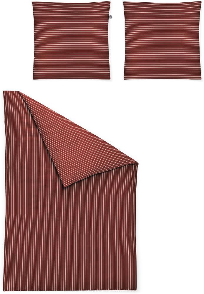 Irisette Mako-Satin Bettwäsche Set Verona 8303 rot 140 x 200 cm + 1 x Kissenbezug 90 x 70 cm Bild 1