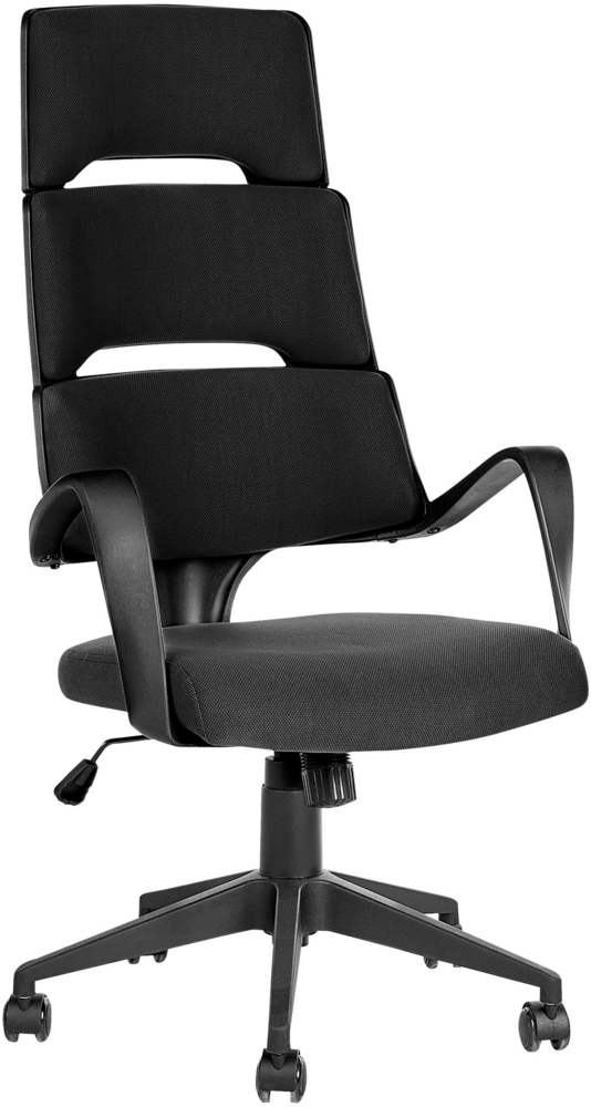 Beliani 'Grandiose' Bürostuhl höhenverstellbar, Polyester schwarz, 66 x 118 x 52 cm Bild 1