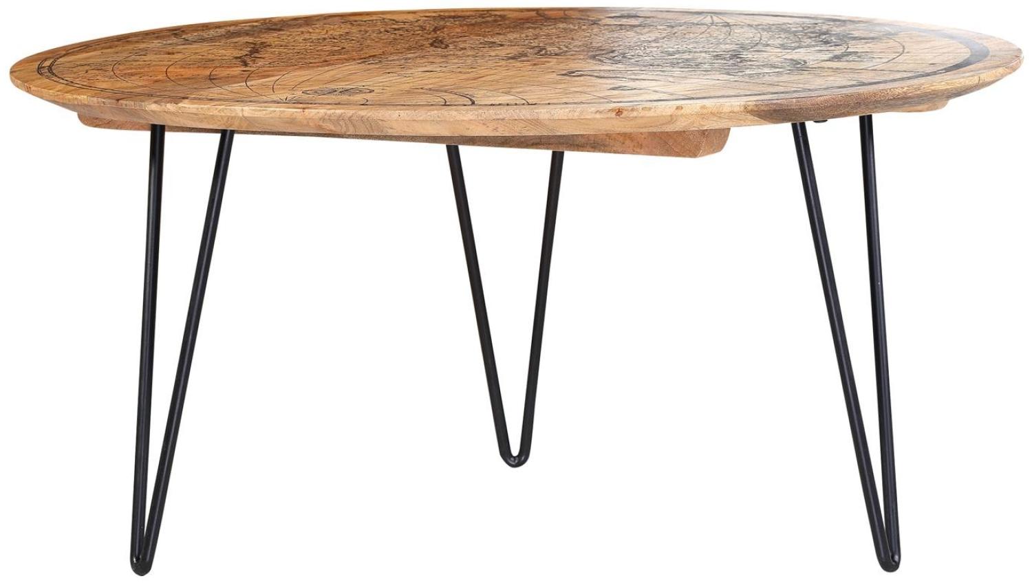 Couchtisch YANKEE Mangoholz Metall Industrial Design Bild 1