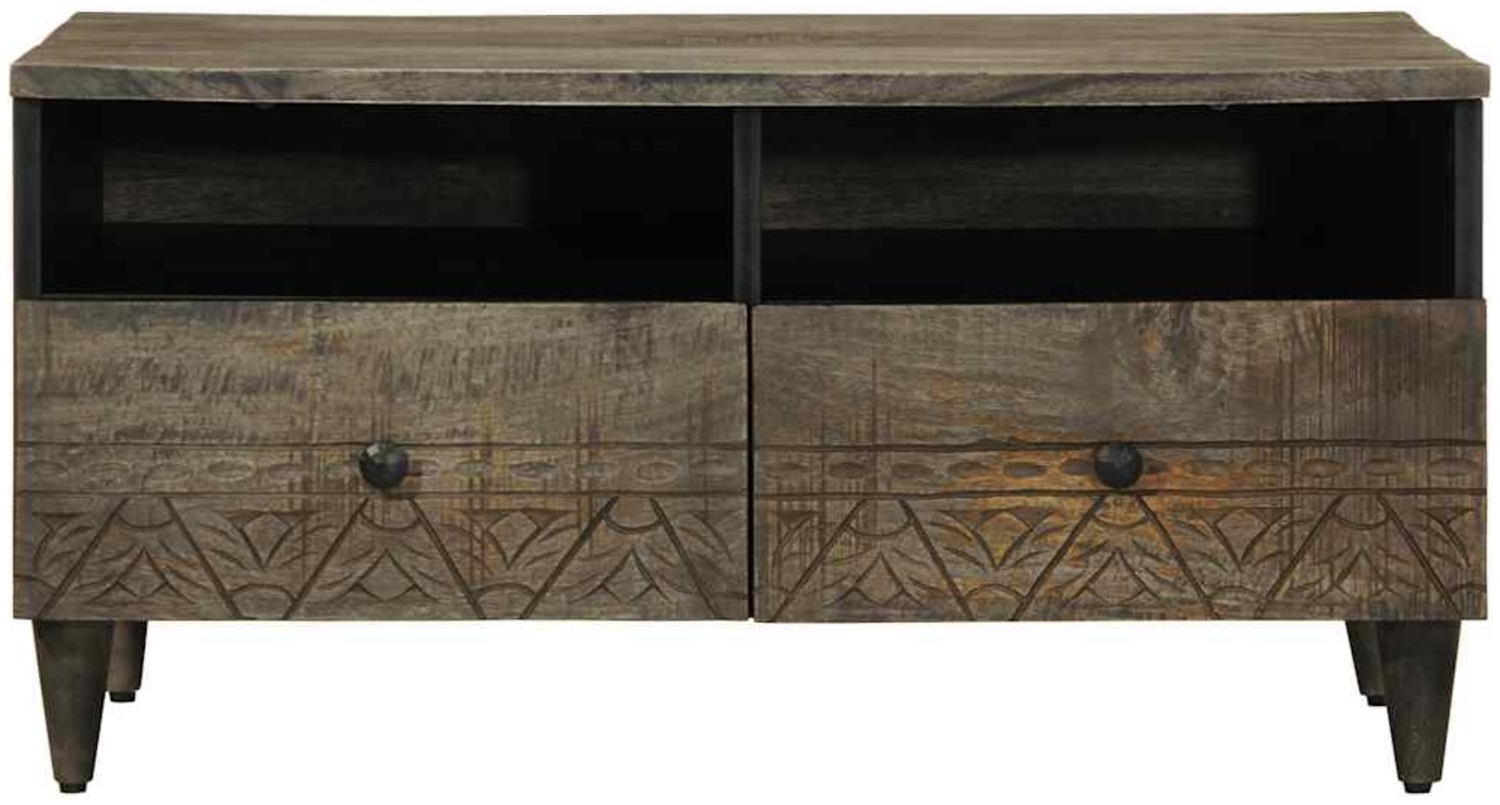 vidaXL Couchtisch Hellgrau 80x54x40 cm Massivholz Mango 4017805 Bild 1