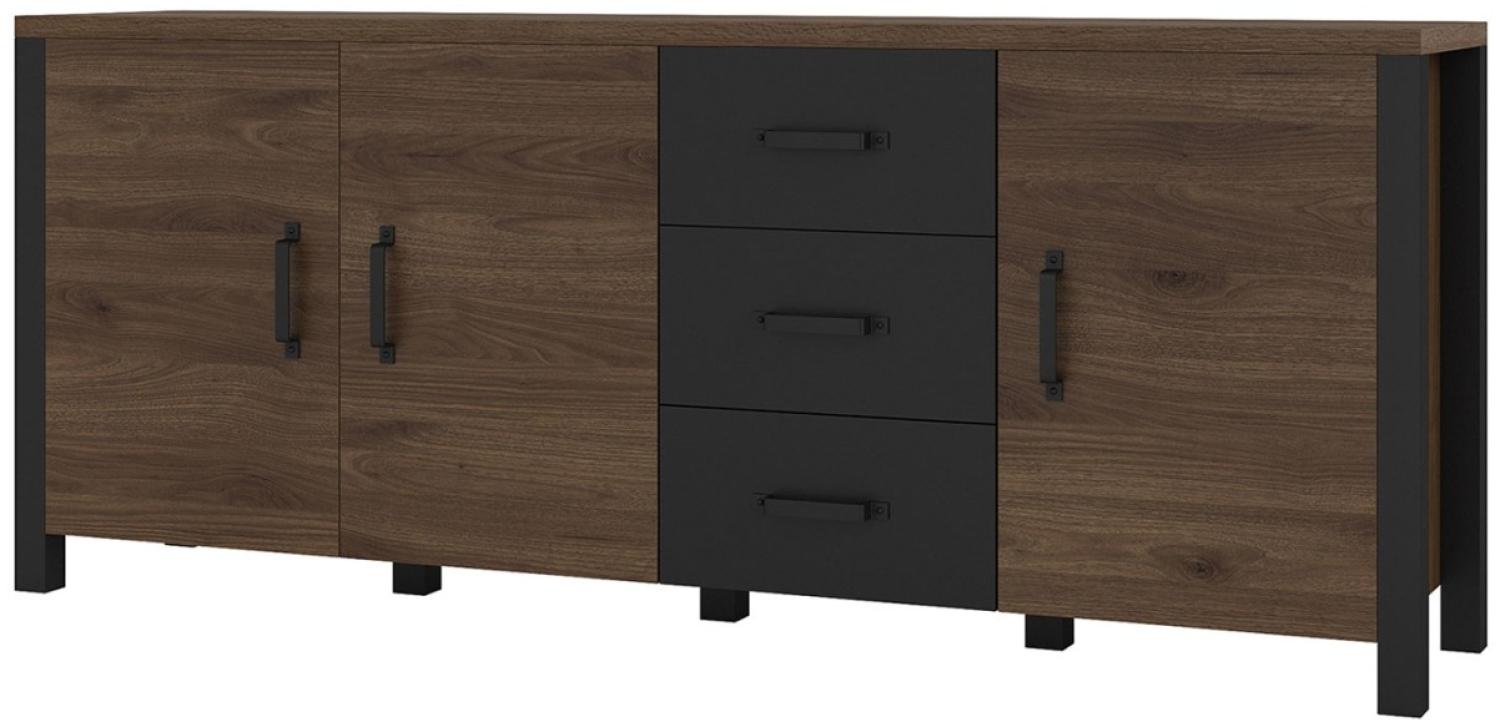 Sideboard Olin Kommode 192cm okapinussbaumfarben / schwarz supermatt Bild 1