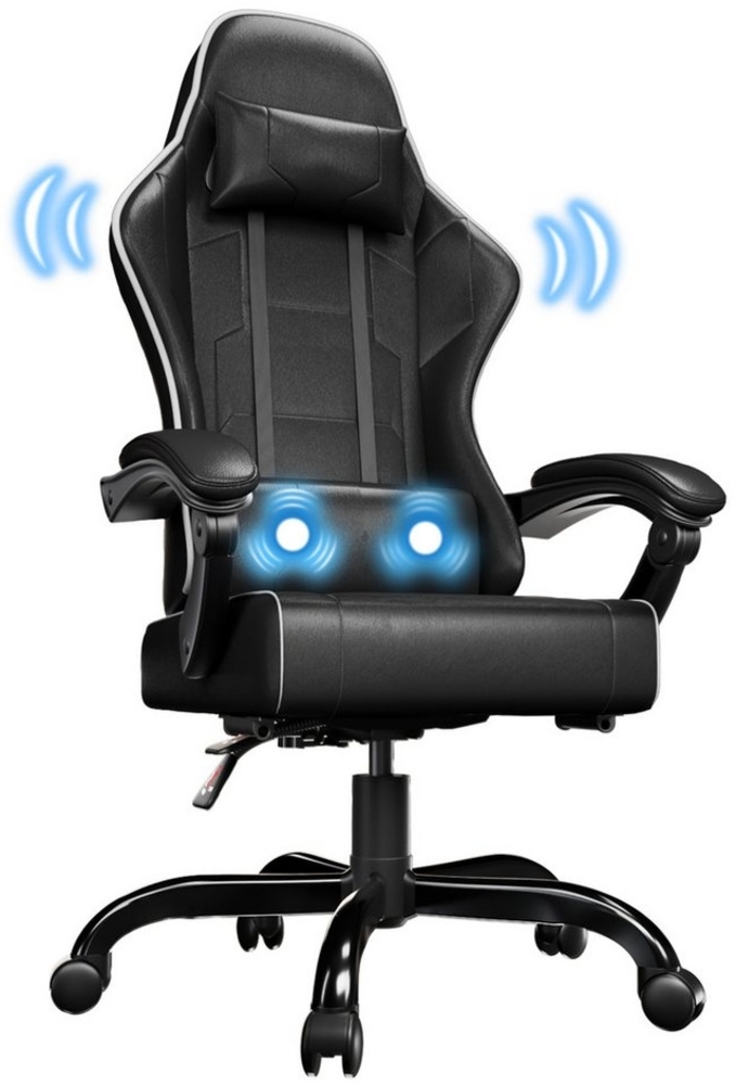 HOMALL Gaming-Stuhl Bürostuhl mit Massagefunktion, Fußstütze, ergonomischer Gaming Stuhl Bild 1