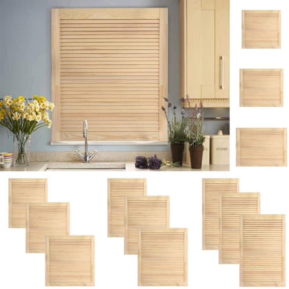 vidaXL Schranktüren Lamellen-Design 4 Stk. 99,3x59,4 cm Massivholz 151141 Bild 1