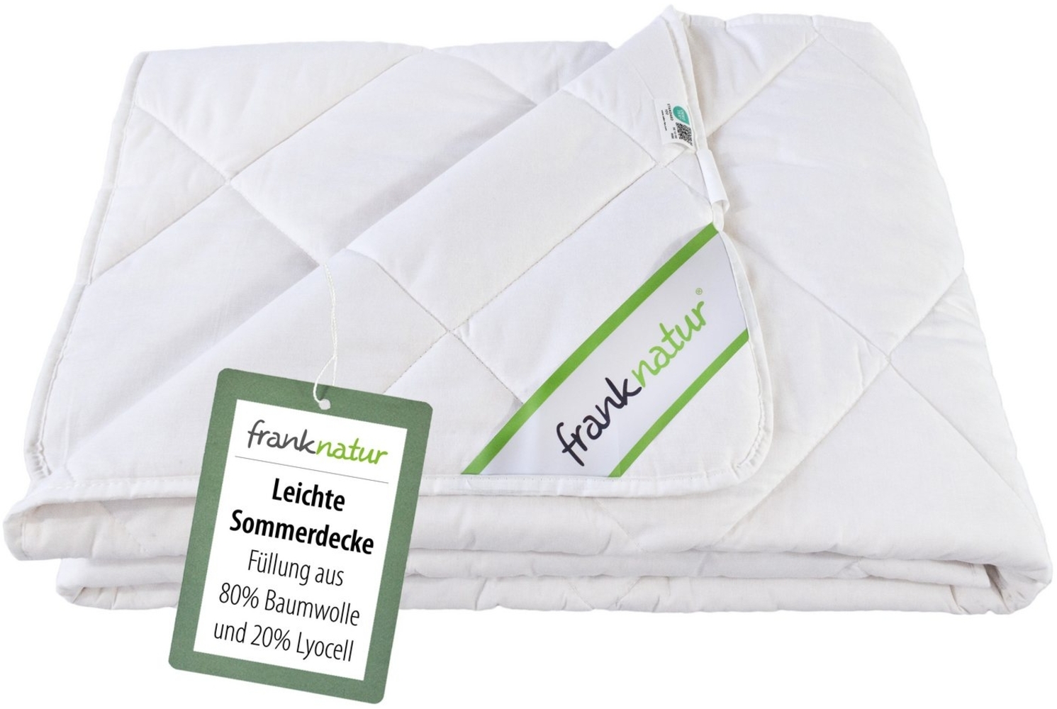 franknatur Naturfaserbettdecke Sommerdecke Baumwolle Lyocell, Füllung: 80% Baumwolle, 20% Lyocell, Bezug: 100% Baumwolle, atmungsaktiv und robust Bild 1