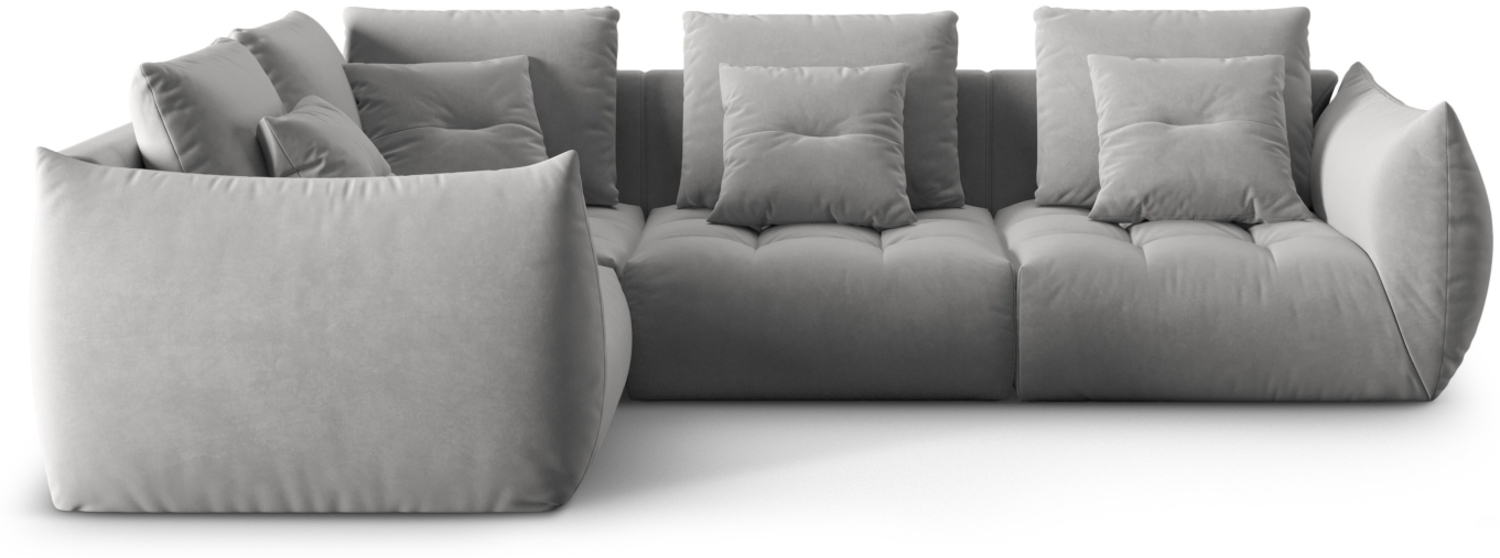 Micadoni Ecksofa Bloom 4-Sitzer Samt Grau Links Bild 1