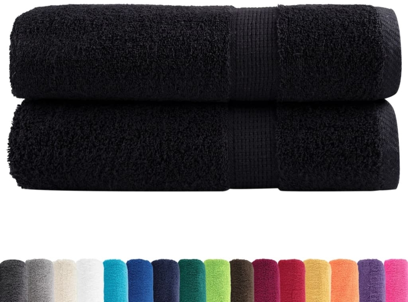 vidaXL Premium-Handtücher SOLUND 2 Stk. Schwarz 50x100 cm 600 g/m² 137425 Bild 1