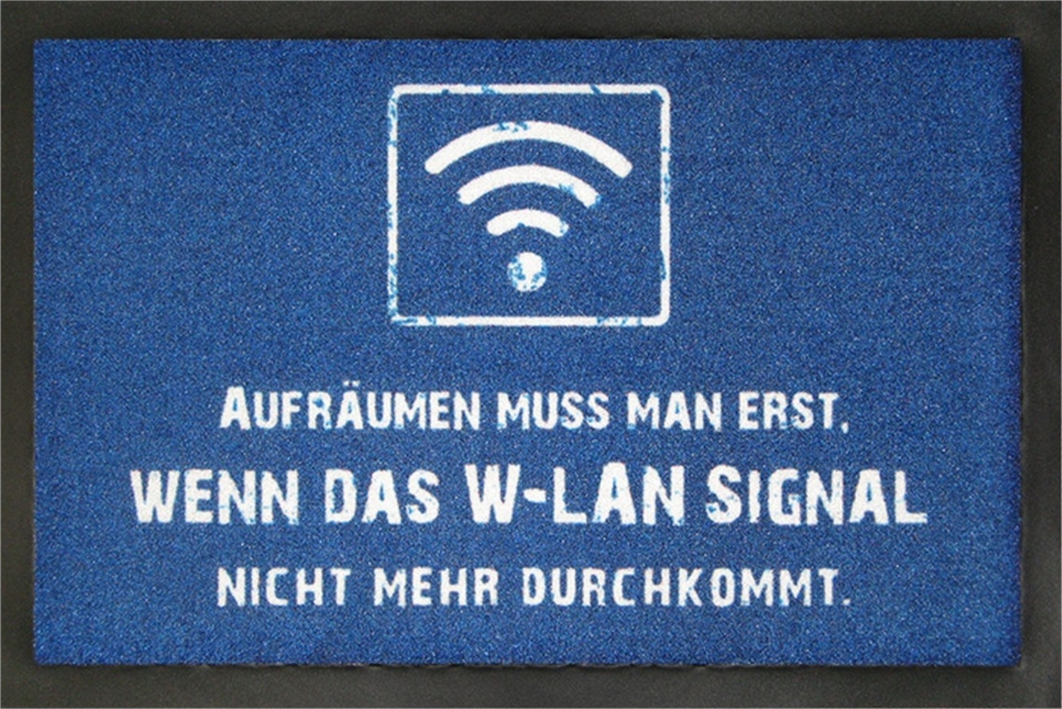 Rockbites - Fußmatte Türmatte "W-LAN Signal Aufräumen" Blau Nr. 122 (100851)* Bild 1