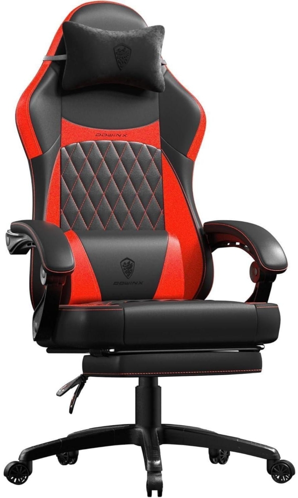 Dowinx Gaming Stuhl Racing Chair Gamer Sessel Lendenstütze 150KG rot Bild 1