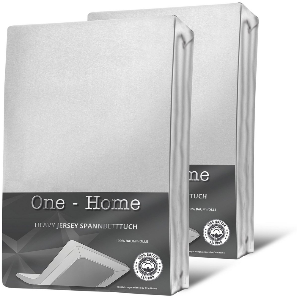 One Home Spannbettlaken Heavy, Jersey, Gummizug: rundum, (2 Stück), Double Pack für Topper, erhöhtes Flächengewicht Bild 1