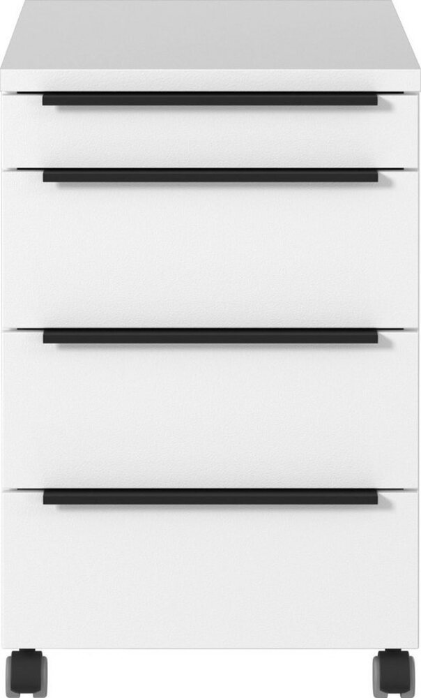 GERMANIA Rollcontainer Mailand, mit 4 Schubladen, optional mit Schubladendämpfung, Utensilienfach, 42x63 cm, Made in Germany Bild 1