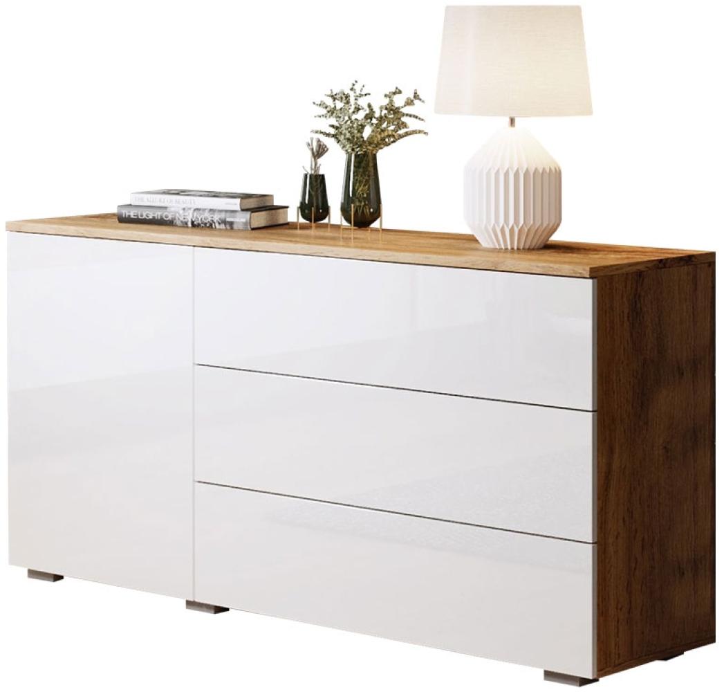 Kommode 'Bevrato 110' Weiß + Beige Bild 1