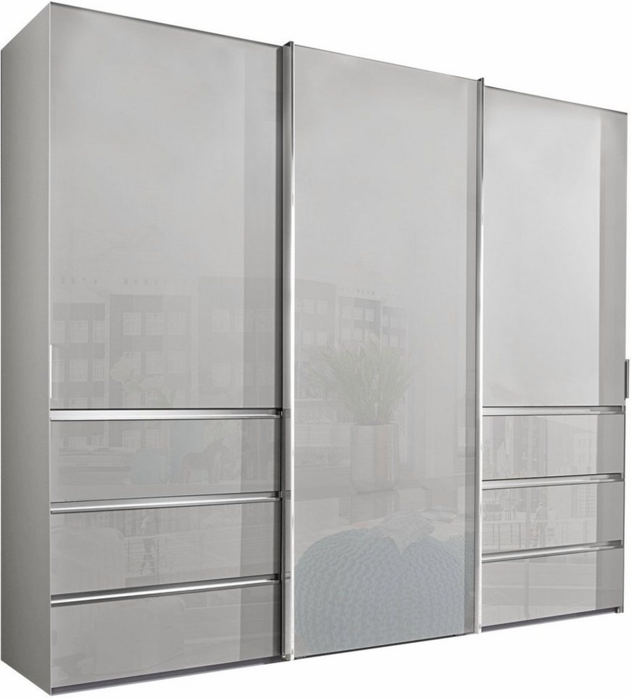 WIEMANN Schwebetürenschrank Malibu, stilvolles Design, Made in Germany mit Glasfront, in verschiedenen Breiten, Schubladen mit Selbsteinzug Bild 1