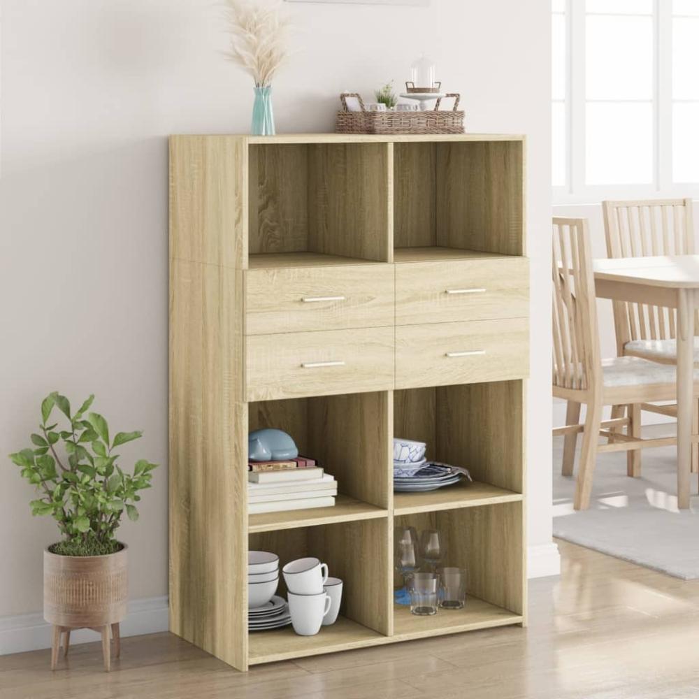 vidaXL Highboard Sonoma-Eiche 80x42,5x124 cm Holzwerkstoff 3281387 Bild 1