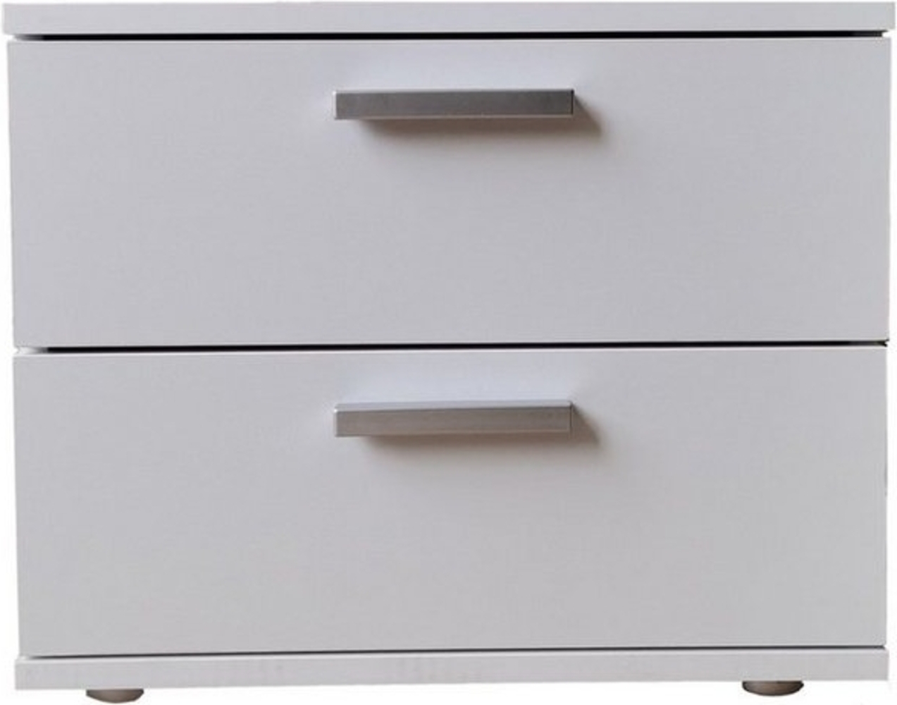 HTI-Living Nachtkommode Nachtschrank Weiß mit 2 Schubladen Nina (Stück, 1 St, 1 Nachtschrank), Nachttisch Nachtkommode Nachtkonsole Bild 1