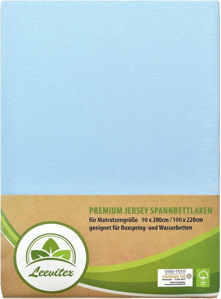 leevitex® Spannbettlaken Premium Spannbettlaken Elasthan, Gummizug: rundum, blickdicht, Anti-Pilling, 97% Baumwolle, 3% Elasthan, 40 cm Steg Bild 1