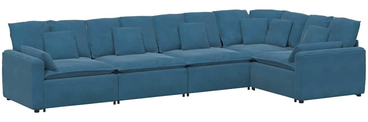 vidaXL Modulares Sofa mit Kissen Samt Blau 3321327 Bild 1