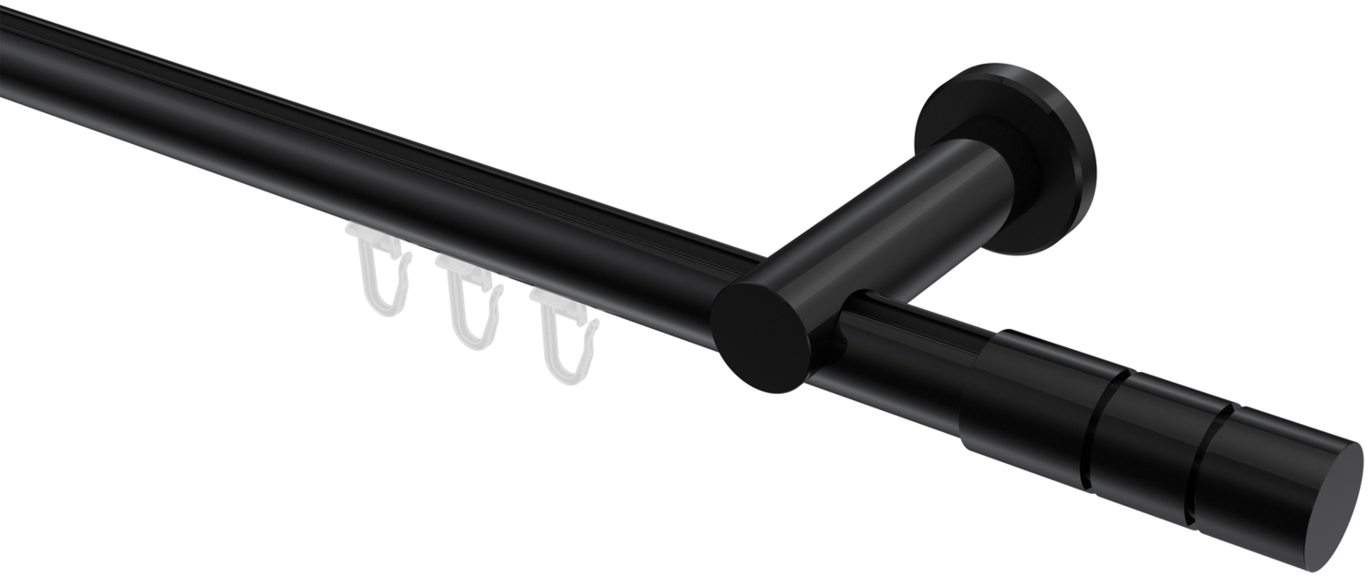 Innenlauf-Gardinenstangen-Set Platon Elanto 100 cm, 1-läufig, 20 mm Ø Schwarz Bild 1