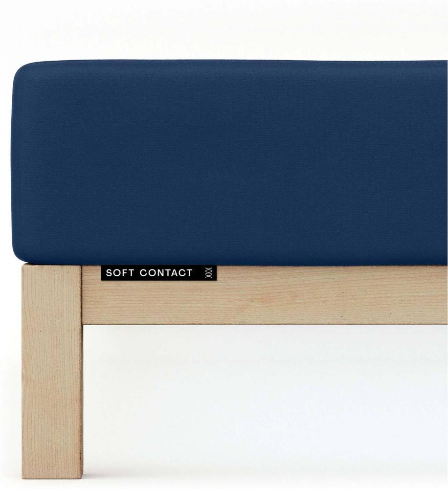 Schlafgut Jersey Spannbetttuch Soft Contact | 120x200 - 130x200 cm | blue-deep Bild 1