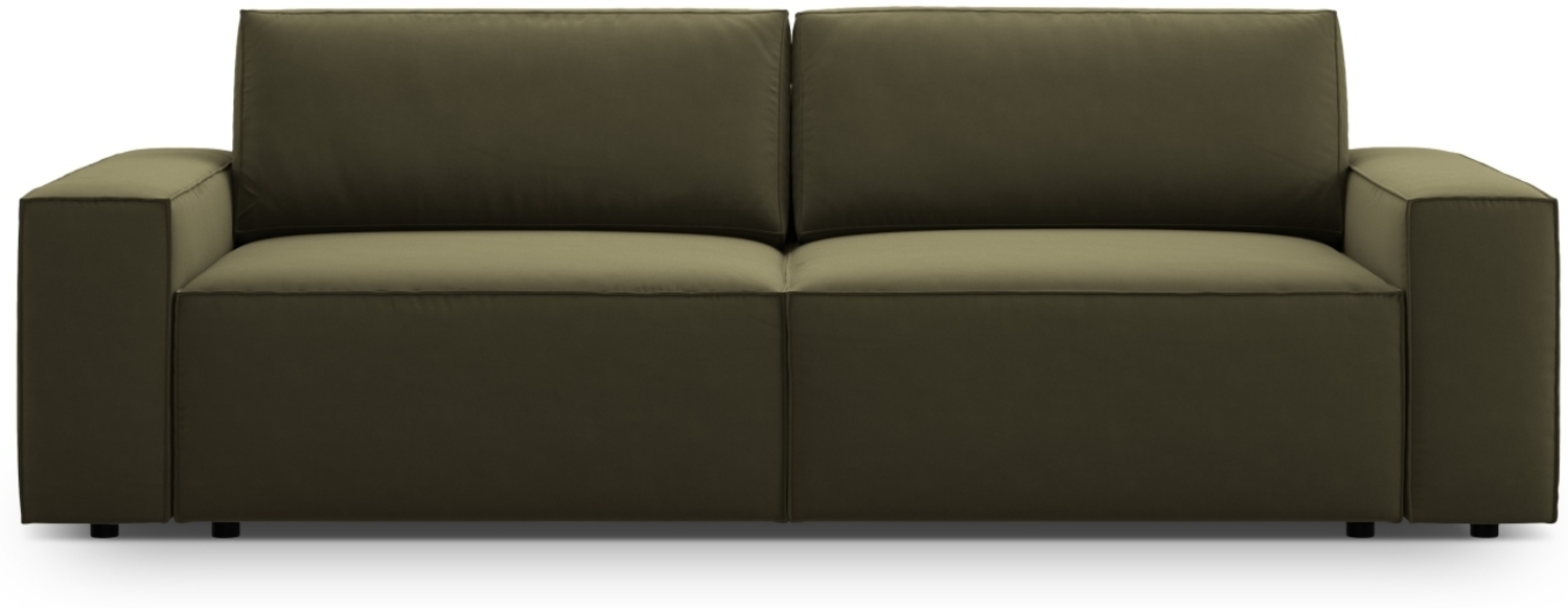 Micadoni Schlafsofa Jodie 3-Sitzer Samtstoff Grün Bild 1
