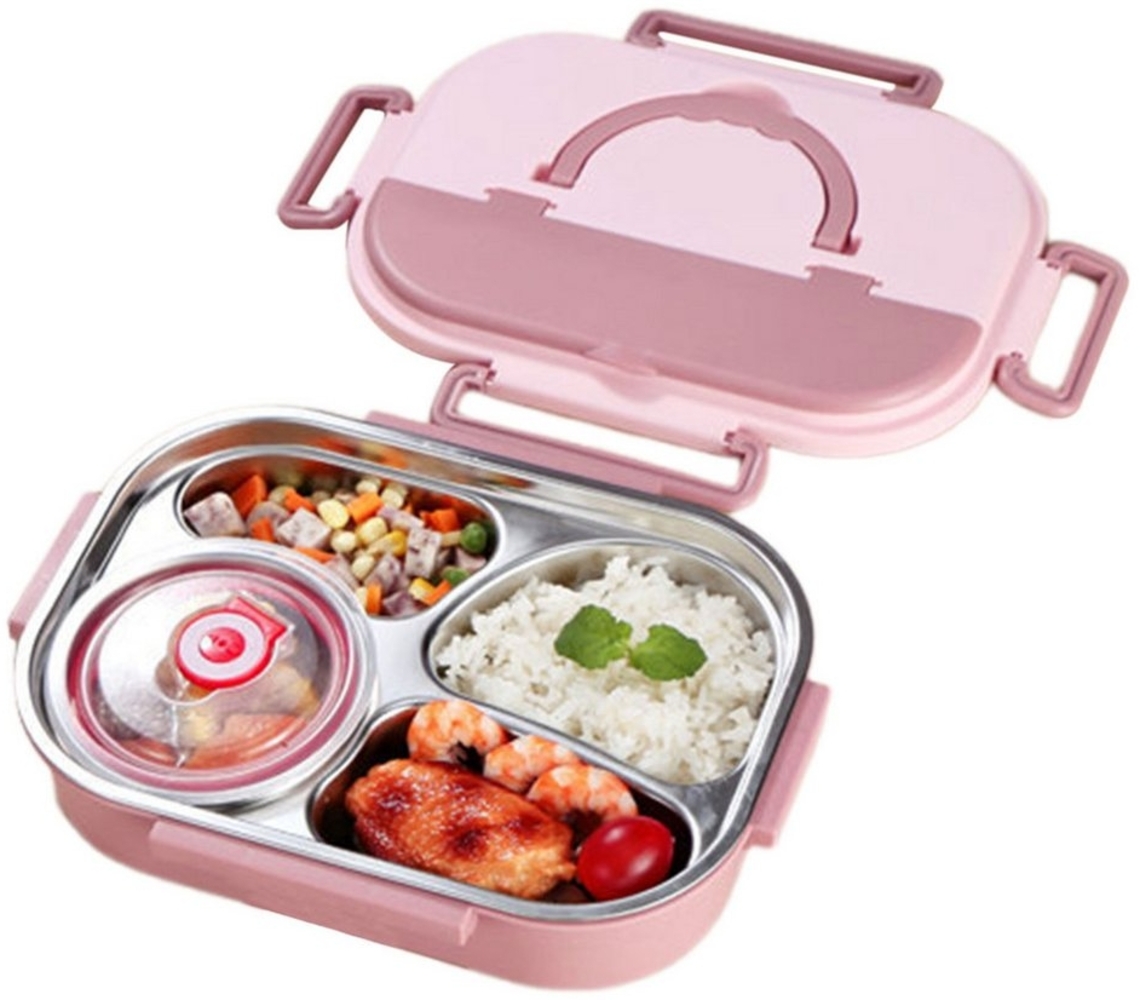 NATICY Lunchbox Lunchbox mit Suppenschüssel Edelstahl-Bento-Box mit Vier Fächern 1,3 L, (1-tlg) Bild 1