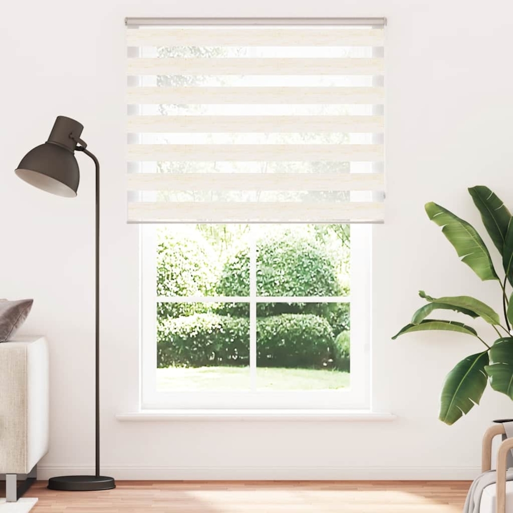 vidaXL Zebrarollo Marmorbeige 140x200cm Stoffbreite 135,9 cm Polyester 4014685 Bild 1