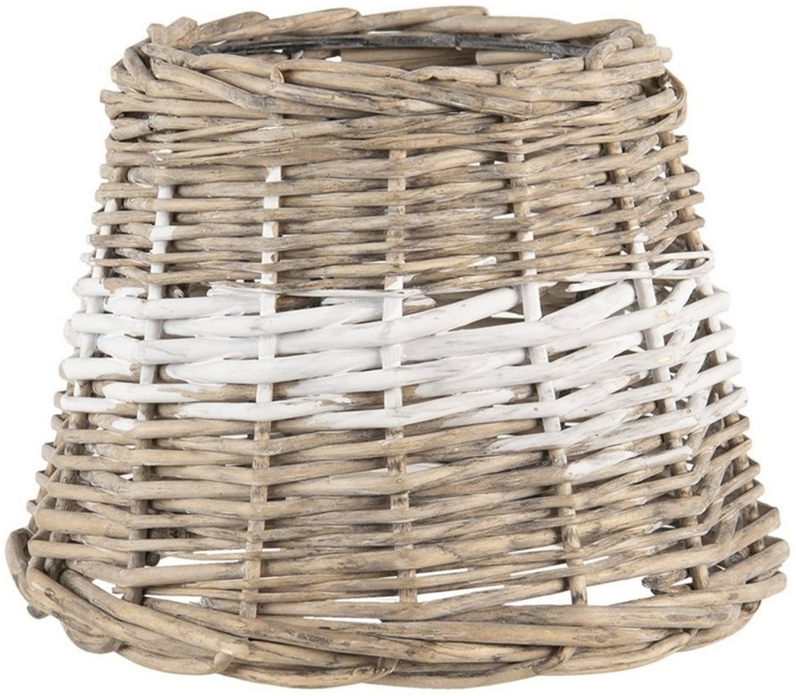 Clayre & Eef Lampenschirm Tischlampenschirm Rattan Natur 20 x 15 cm E27, Rattan Bild 1