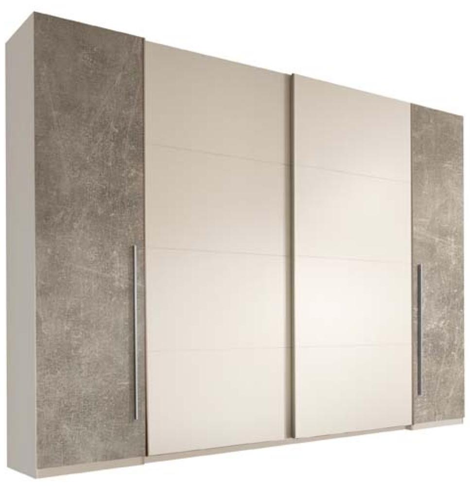 Kleiderschrank >Ketty< in Weiß / Beton - 315x225x61cm (BxHxT) Bild 1