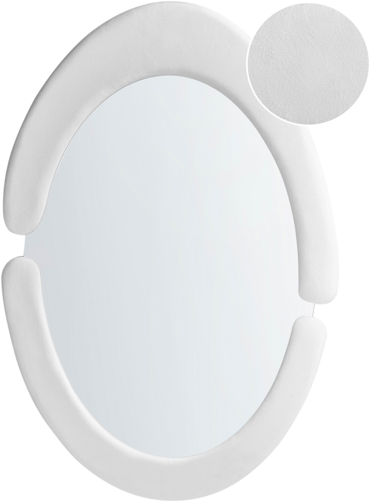 Wandspiegel MASSAY 53 cm 90 cm Samtstoff Weiß Bild 1