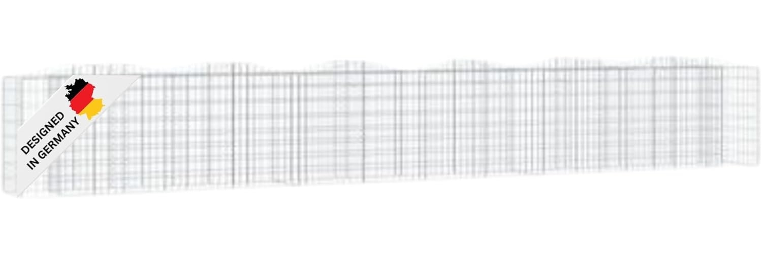 DELUKE® Gabionen Hochbeet BOGI aus Eisen 600x50x100cm Hochbogen Steinkorb Gabionengitter Ziergabione Steingabione Drahtkorb befüllbar Bild 1