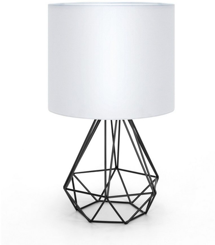 Aigostar Schreibtischlampe Tischlampe mit Weißem Stoff-Schirm und Metallfuß,Sockel E14 Bild 1