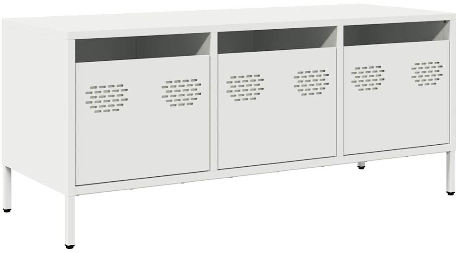 vidaXL TV-Schrank Weiß 101,5x39x43,5 cm Kaltgewalzter Stahl 851231 Bild 1