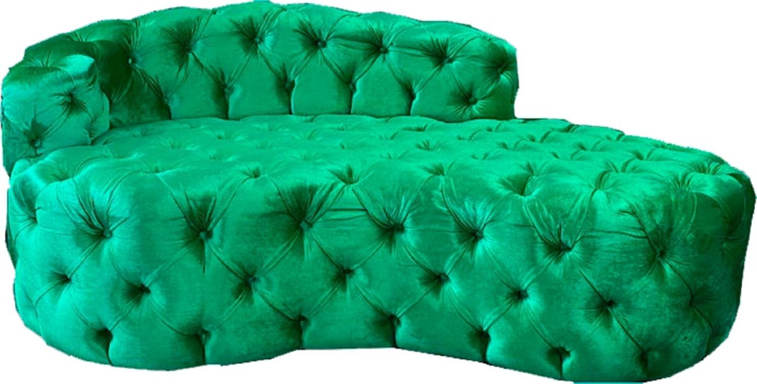 Casa Padrino Luxus Chesterfield Samt Chaiselongue Hellgrün Bild 1