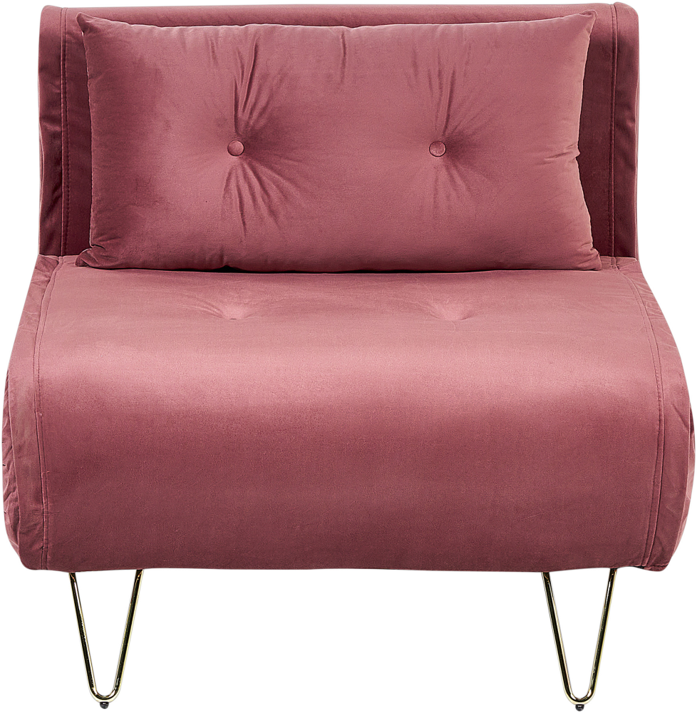 Schlafsofa VESTFOLD Rosa Samtstoff Bild 1