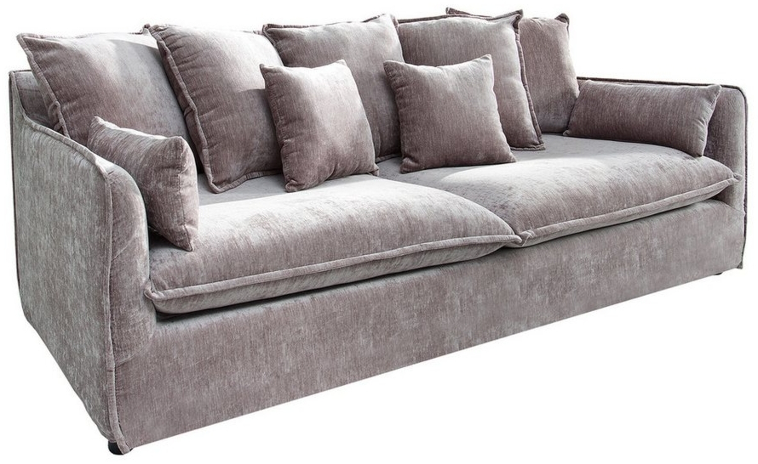 riess-ambiente 3-Sitzer HEAVEN 210cm taupe · Hussensofa inkl. Kissen und abnehmbaren Bezug, 1 Teile, Wohnzimmer-Couch · Samt-Bezug · Federkern-Polsterung · Landhausstil Bild 1