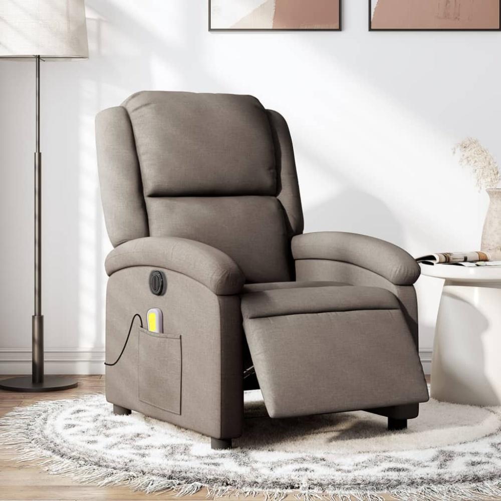 vidaXL Massagesessel Elektrisch Taupe Stoff 3204160 Bild 1