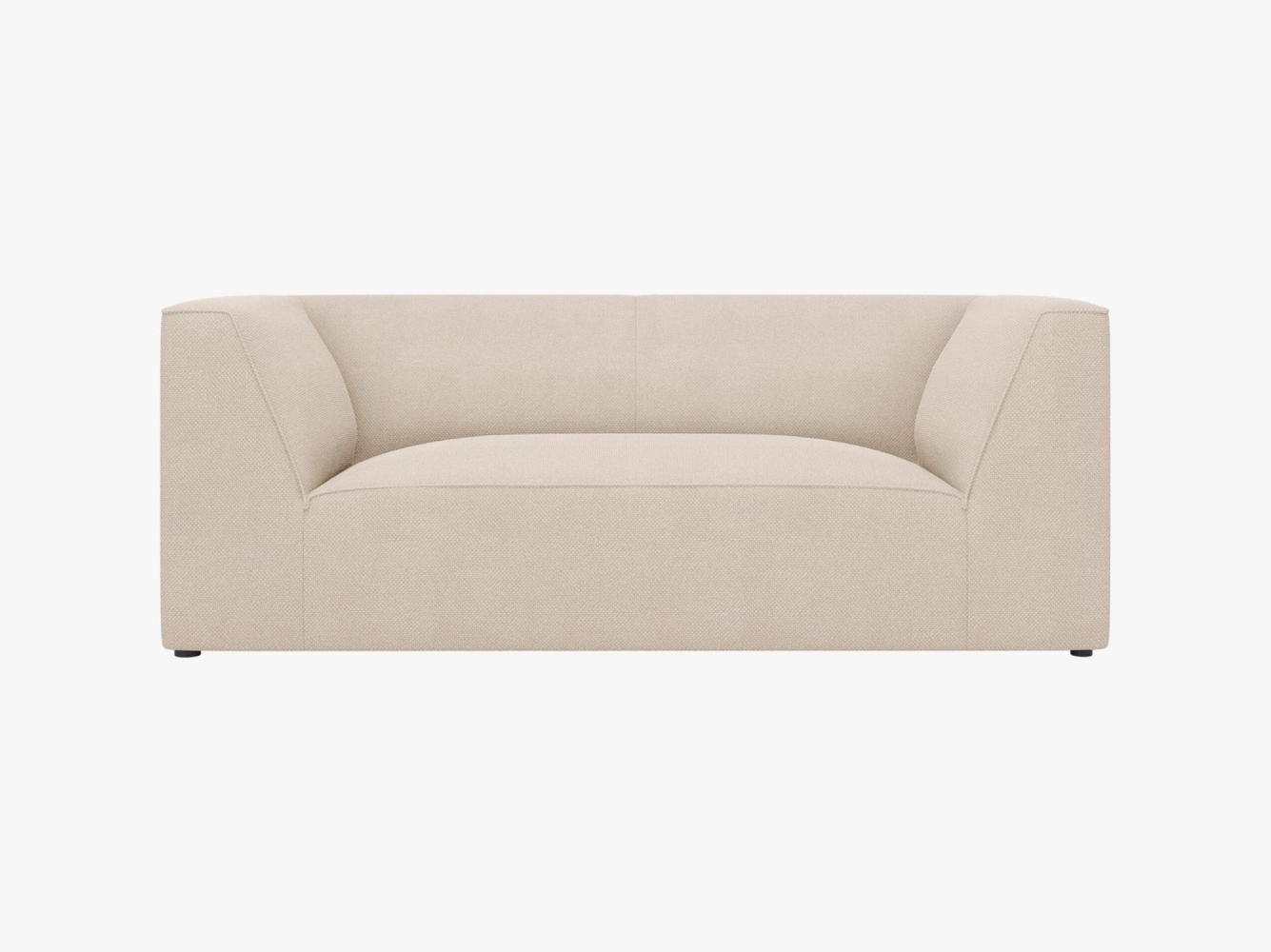 Micadoni Sofa Ruby 2-Sitzer Strukturierter Stoff Ottawa Beige Bild 1