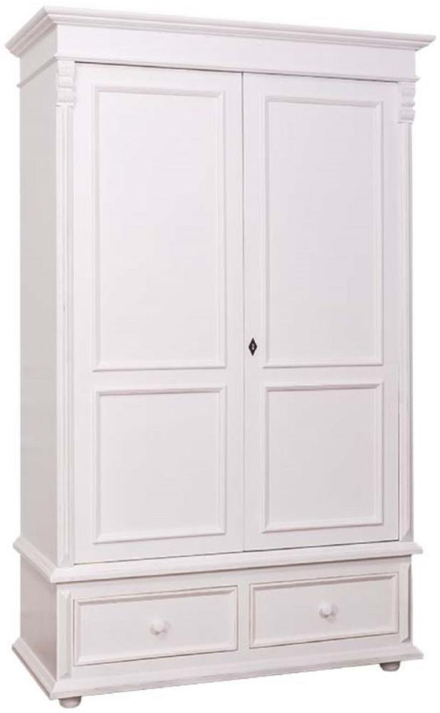 Casa Padrino Landhaus Stil Kleiderschrank Weiß - Kleider Schrank Shabby H 206 cm B 127 cm T 61 cm - Landhaus Stil Möbel Bild 1