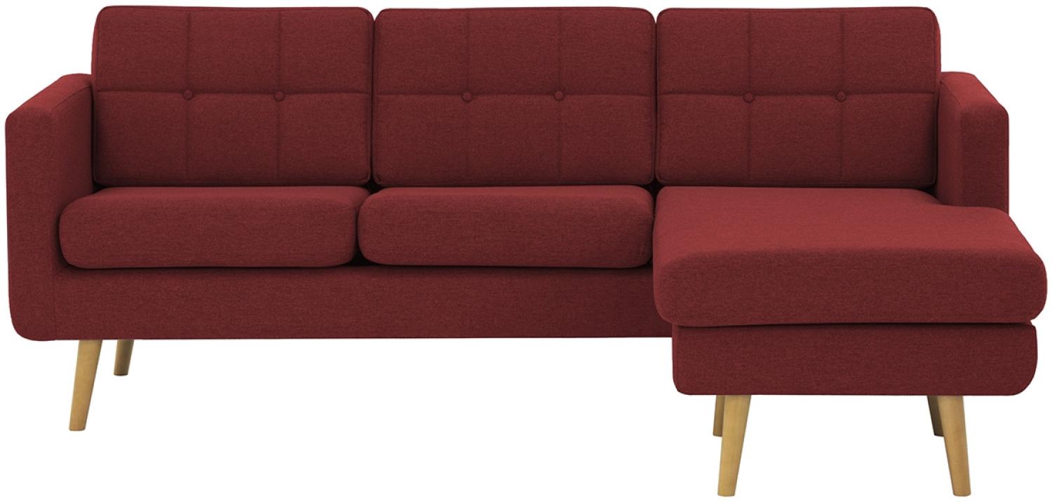 SLF24 - Rechtsseitiges Ecksofa Brest - burgund - Malmo 63, Farbe der beine: verchromtes Metall Bild 1