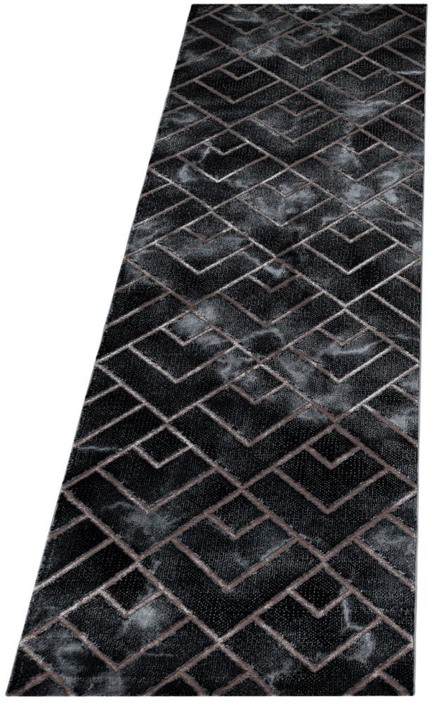 Kurzflor Teppich Nauro Läufer - 80x250 cm - Bronzefarbe Bild 1