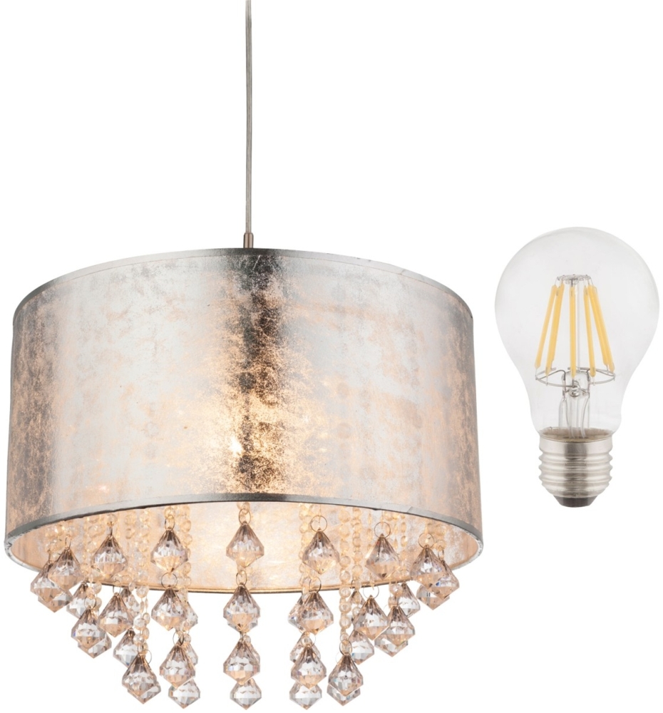Hängeleuchte Esszimmer LED Pendelleuchte Wohnzimmer Hängelampe silber vintage Bild 1