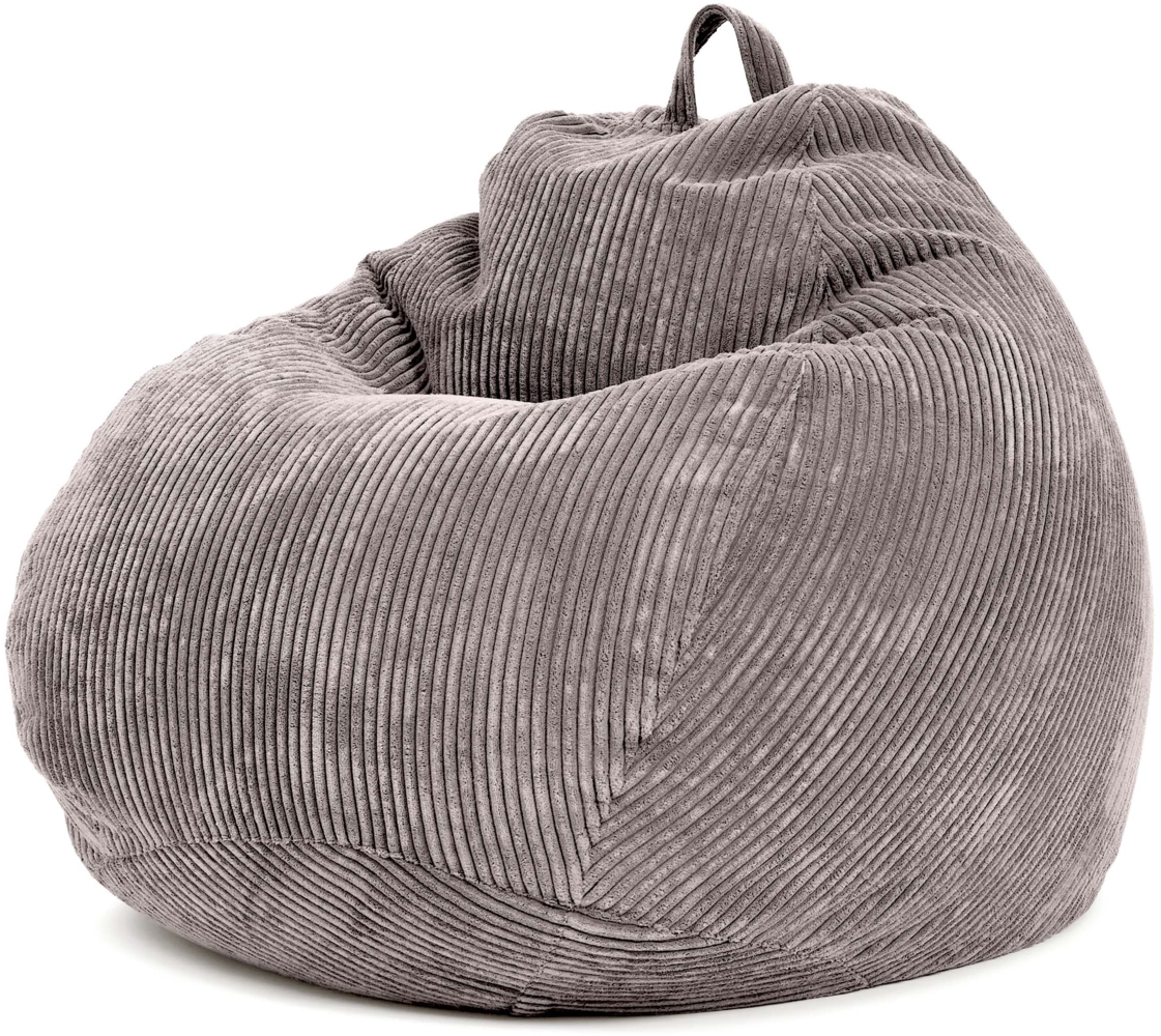 Green Bean® Indoor Sitzsack 90x110cm EPS-Perlen Füllung & Cordstoff Kuschelig Weich Waschbar - Dunkelgrau Bild 1