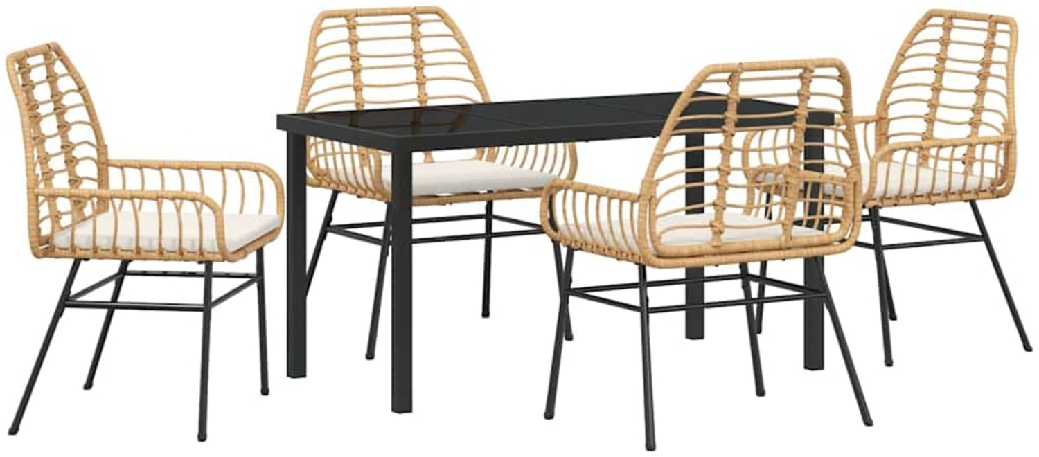 vidaXL Garten Essgruppe 5 pcs Braun Poly-Rattan 3380864 Bild 1