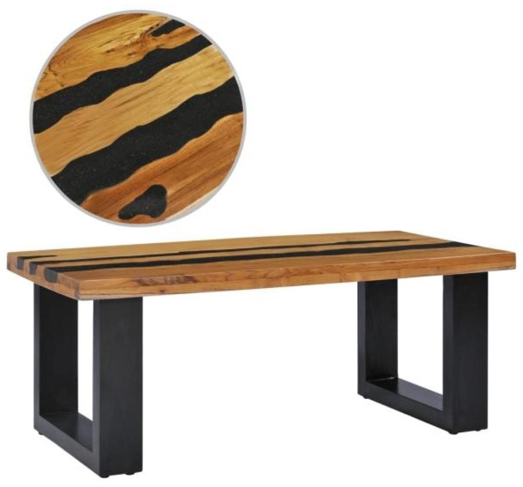 vidaXL Couchtisch 100×50×40 cm Teak-Massivholz und Lavastein 281645 Bild 1