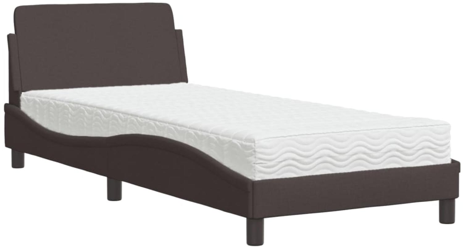 vidaXL Bett mit Matratze "Dover" Dunkelbraun 90x200 cm Stoff 3208327 Bild 1