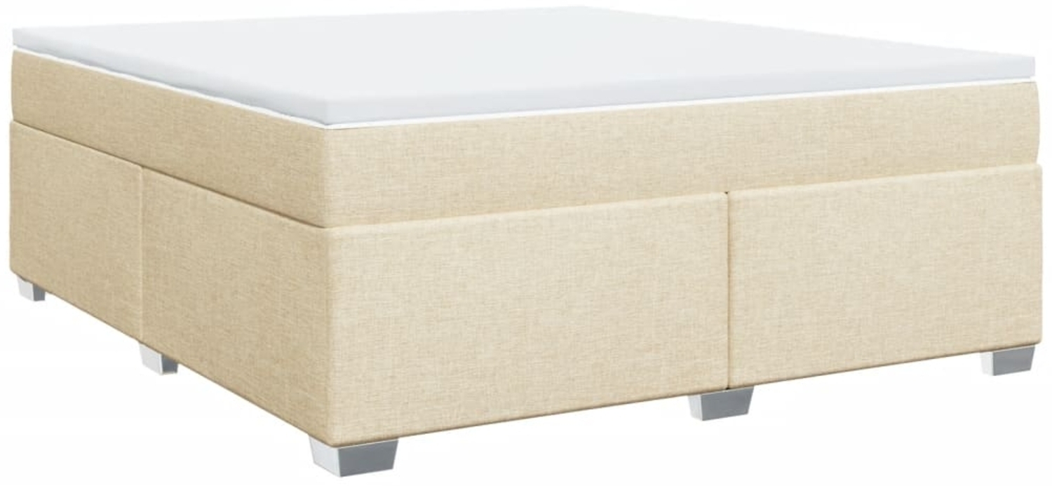 vidaXL Boxspringbett mit Matratze Creme 180x200 cm Stoff 3285156 Bild 1