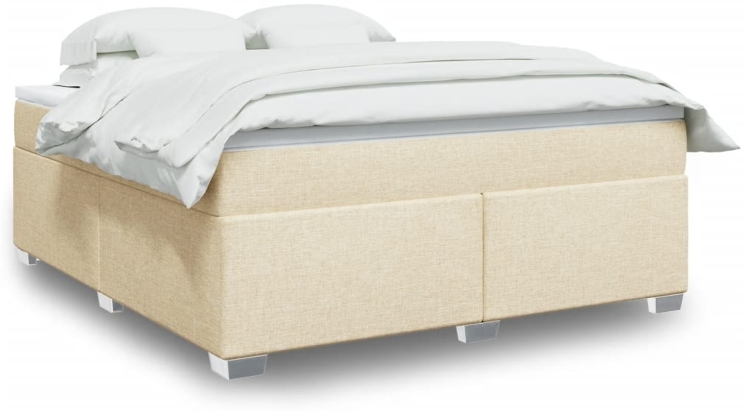 vidaXL Boxspringbett mit Matratze Creme 180x200 cm Stoff 3285156 Bild 1