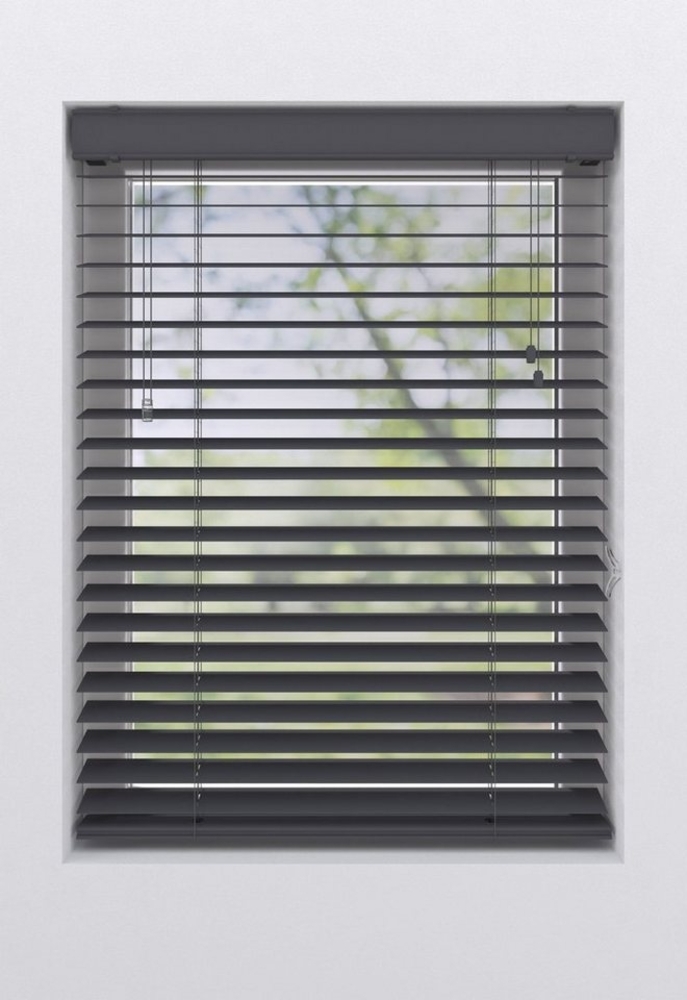 my home Jalousie Ariane, mit Bohren, freihängend, 50mm PVC Lamellen in Holzoptik, Bedienung durch Schnurzug Bild 1