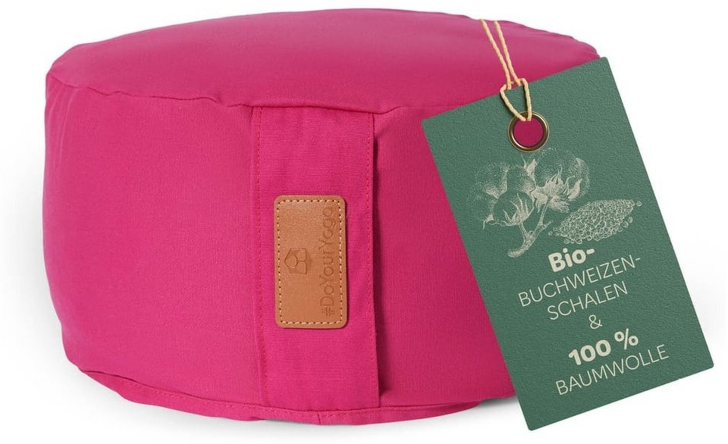 #DoYourYoga Yoga Bolster Yoga Kissen Vishnu - gefüllt mit Bio-Buchweizenschalen, - Rund 30 x 30 x 15 cm Bild 1